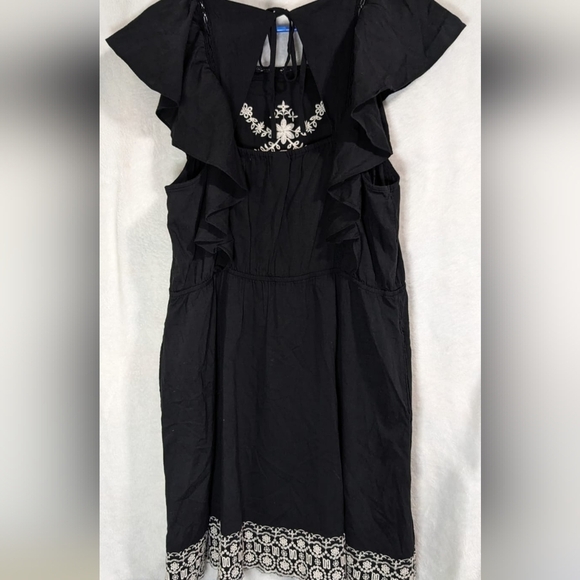 Old navy Flutter-Sleeve Embroidered Tie-Back Mini Dress  size L Cotton Rayon - Picture 8 of 14
